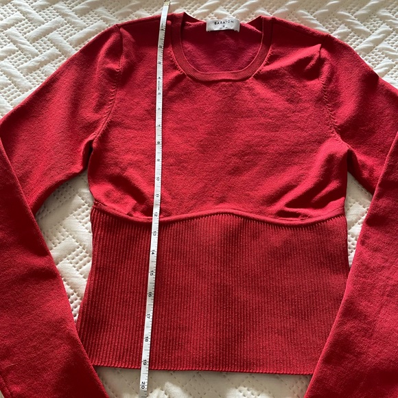 Aritzia Babaton Refinery red knit sweater NWOT - Picture 4 of 5